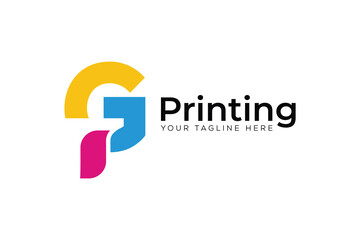 Printing G logo template design illustration vector 