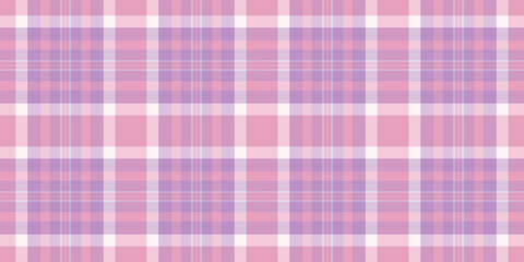 Madras vector textile texture, shop background tartan check. Iconic seamless pattern plaid fabric in light and pink colors.