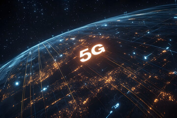 5G global network concept, high-speed internet connectivity, futuristic digital communication, advanced technology, smart cities infrastructure, innovative wireless network visualization


