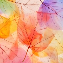 Vivid, transparent autumn leaves radiate beauty, embracing the spirit of fall.