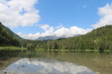 Weißensee (Weissensee Lake) at the Fernpass - Cycling the transalpine route Via Claudia Augusta