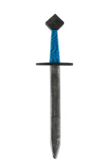 Children woden toy sword isolated on white background with clipping path