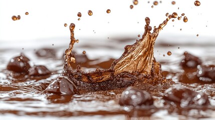 Brown liquid splash, close-up.