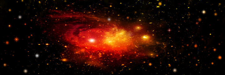 Stars, dust and gas nebula in a far galaxy © marusja2