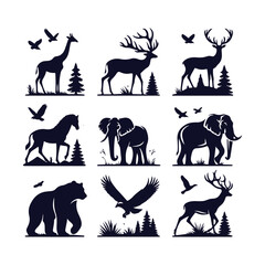 Animal Silhouettes Vector Collection