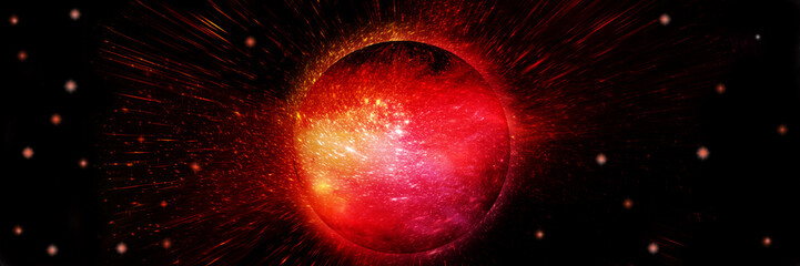 Stars, dust and gas nebula in a far galaxy © marusja2