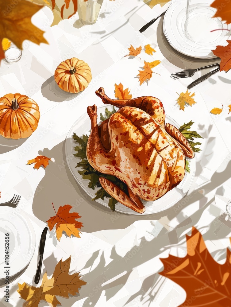 Poster an animated thanksgiving background with generative ai