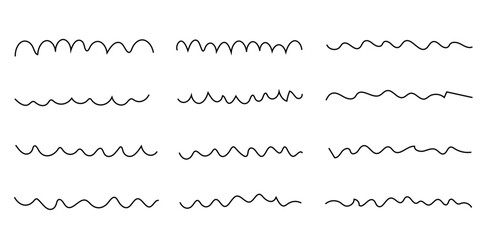 Abstract wave background. waves line set. waves collection vector. Black wave line and wavy zigzag seamless pattern lines isolated on white background. Vector illustration with editable stroke.