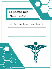 background with hexagons, a medical chart with a stethoscope on it.a poster that says doctor medical care.