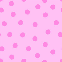 Polka dots seamless pattern. Small points on pink background. Coquette dotted backdrop. Cute spotted ornament.