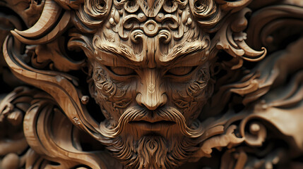 handcarved wooden mask