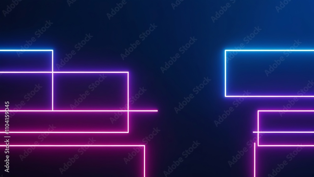 Poster abstract background with neon glowing lines. generative ai.