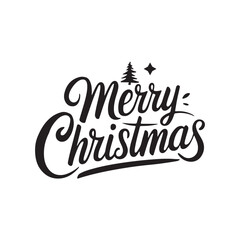 merry Christmas typography vector silhouette 