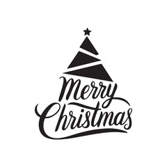 Christmas day typography silhouette 