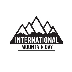 mountain day logo icon typography silhouette 