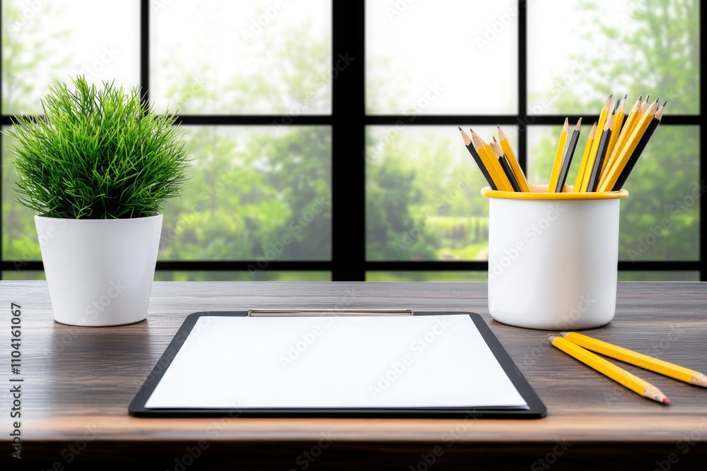 Aufkleber a modern workspace featuring a digital tablet displaying a 3d blueprint alongside traditional paper 