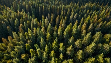 Aerial view of forest road for environmental protection.