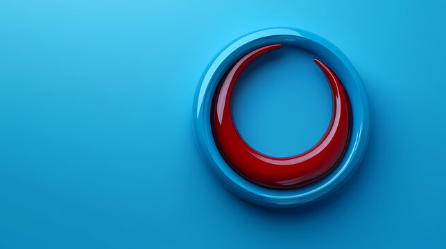 Blue circle symbolic of diabetes awareness with red drop of blood for element poster and banner for world diabetes day concept, 3d Symbolic. Illustration