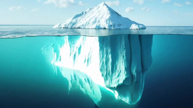 Visualizing the Iceberg Principle: A Massive Iceberg Above and Below Water