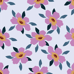 Beautiful Allover Digital Floral Design Pattern Textiles Illustration Seamless Background