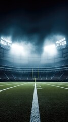 Football Field Background with Dynamic Stadium Lights