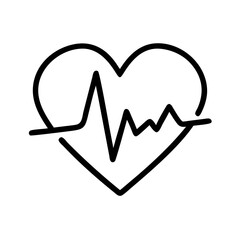 Heartbeat line inside a heart symbolizing life and love