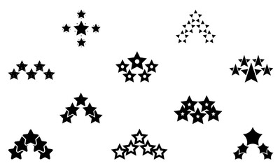 Five 5 stars customer product review icon. Quality, review yellow five star illustration. Award, quality, feedback concept elements. Yellow 5 star rating feedback for website, app, ui design.