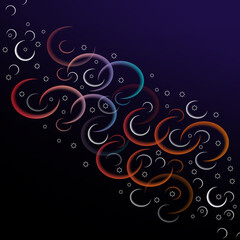 Abtract background symbols like a crescent moon in rainbow colors