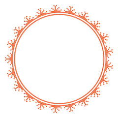 Round frame cross-stitch motifs folk embroidery