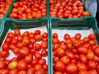 cherry tomatoes in a market