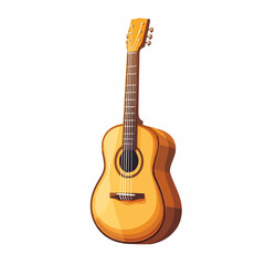 Obraz premium Playful Guitar Cartoon Vector Illustration for Musical Designs