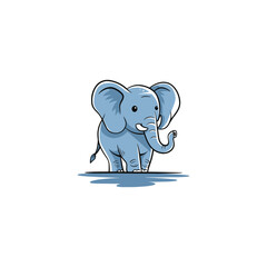 Illustration of Elephant cartoon vector, Happy cute elephant cartoon illustration, a drawing of an elephant, Cute elephant sticker vector illustration, cute baby elephant stickers