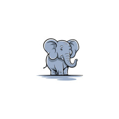 Illustration of Elephant cartoon vector, Happy cute elephant cartoon illustration, a drawing of an elephant, Cute elephant sticker vector illustration, cute baby elephant stickers