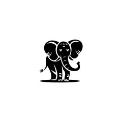 Illustration of Silhouette Elephant cartoon vector, Happy cute elephant cartoon Silhouette, a Silhouette drawing of an elephant, Cute elephant sticker vector Silhouette, cute baby elephant stickers