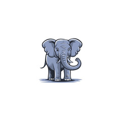 Illustration of Elephant cartoon vector, Happy cute elephant cartoon illustration, a drawing of an elephant, Cute elephant sticker vector illustration, cute baby elephant stickers