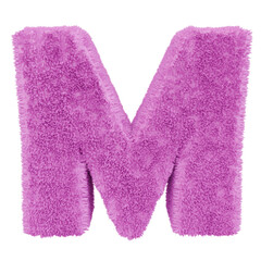 3D Fuzzy Purple Letter M