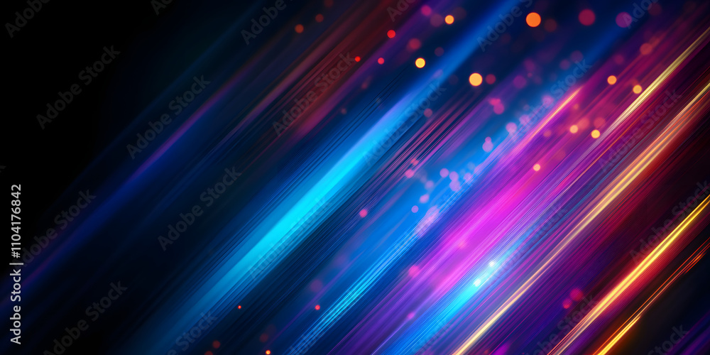 Poster glowing stripes. beautiful flashes of light on a dark background. glowing abstract sparkling backgro