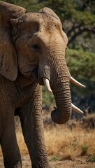 Fototapeta premium African elephant in a natural habitat.