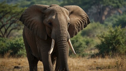 Fototapeta premium African elephant in its natural habitat.