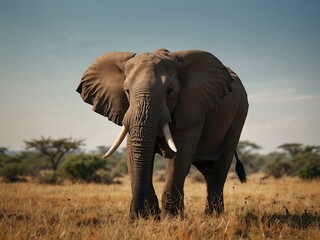 Fototapeta premium African elephant in its natural habitat.