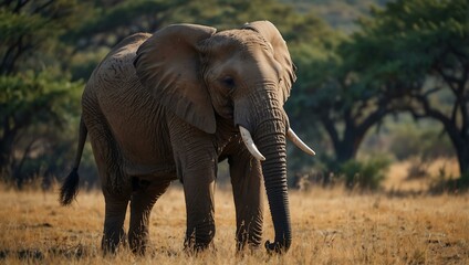 Obraz premium African elephant in the wild.