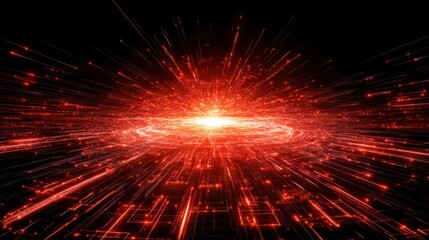 Modern Dark Grid with Luminous Red Lines