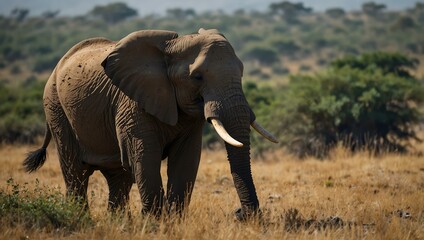 Obraz premium African elephant in the wild.