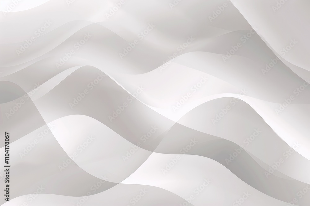Poster abstract waves in soft white tones create a serene, flowing visual texture.