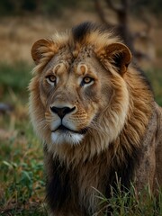 Obraz premium African lion in its natural habitat.