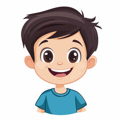 Obraz premium Smiling Little Boy Icon on White Background Vector