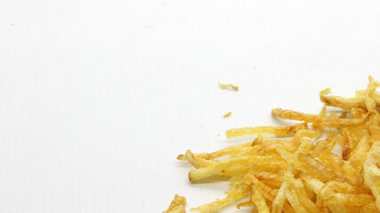 Mustofa potatoes are a traditional Indonesian food. Potatoes are thinly sliced, fried with spicy seasoning.