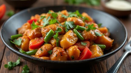 Delicious Paleo chicken stir-fry with bell peppers and broccoli
