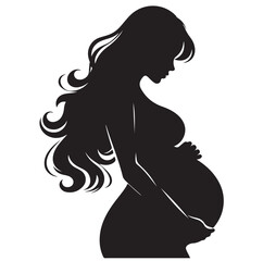 pregnant lady silhouette vector illustration