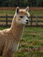 Obraz premium Alpaca in the field.